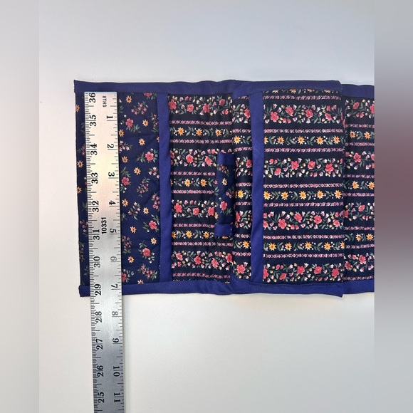 Handmade Quilted Cottagecore Floral Wallet – Navy Organizer - Picture 7 of 7